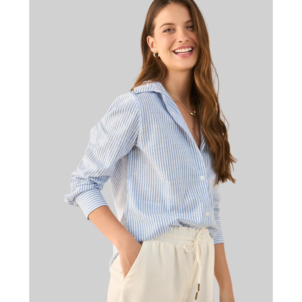 ESPRIT - Esprit Camisa para Mujer Diseño Abierto - Blusa para Dama Elegante
