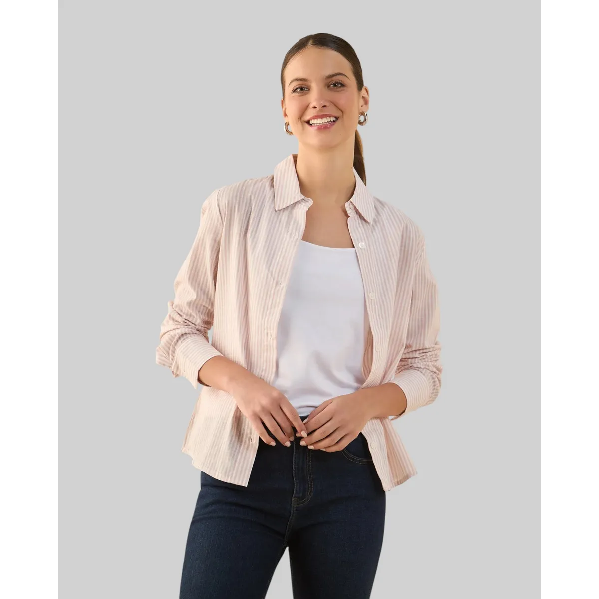 ESPRIT - Esprit Camisa para Mujer Diseño Abierto - Blusa para Dama Elegante