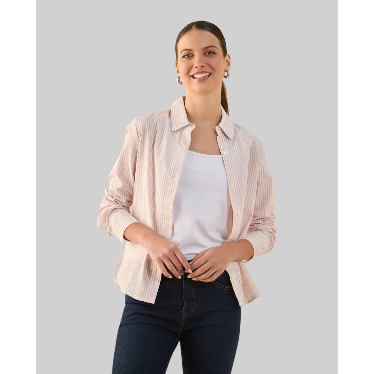 ESPRIT - Esprit Camisa para Mujer Diseño Abierto - Blusa para Dama Elegante