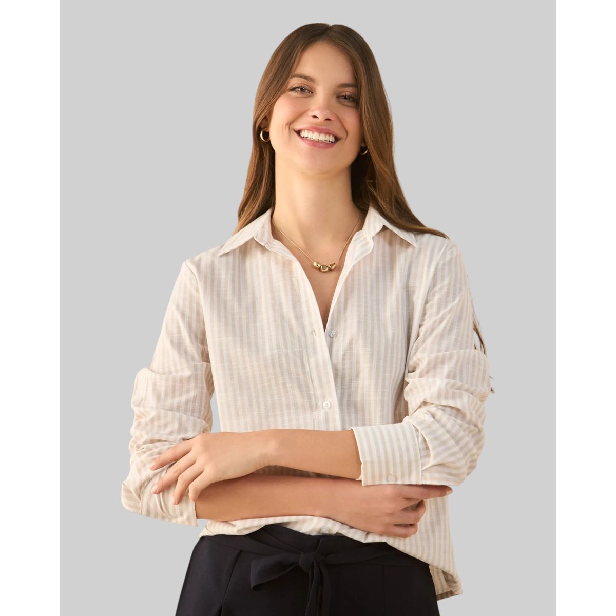 ESPRIT - Esprit Camisa para Mujer Manga Larga - Blusa para Dama Clásica