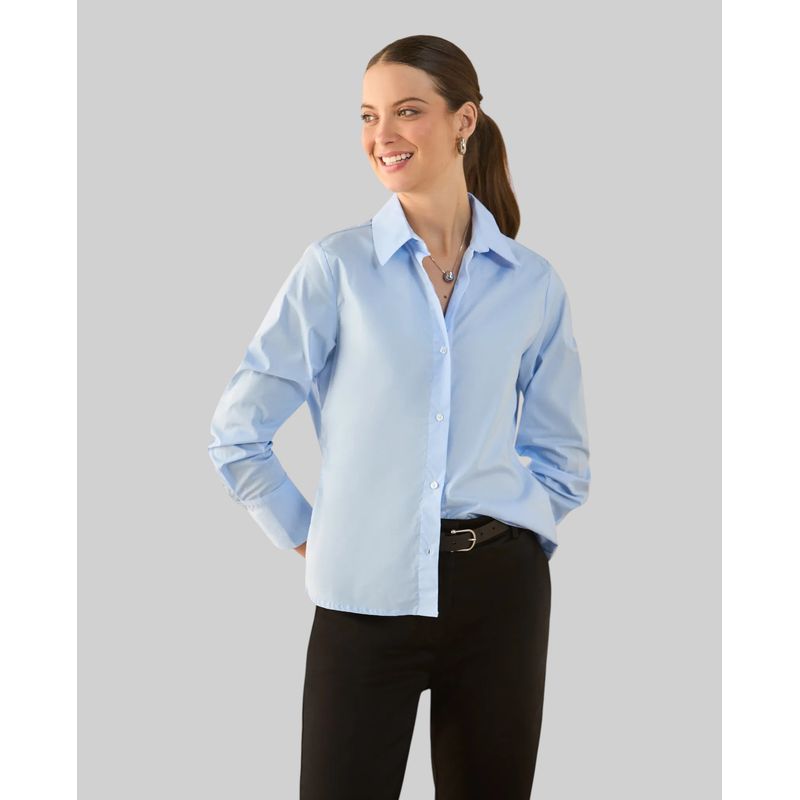 ESPRIT - Camisa Esprit Mujer con Detalle Bordado en la Espalda