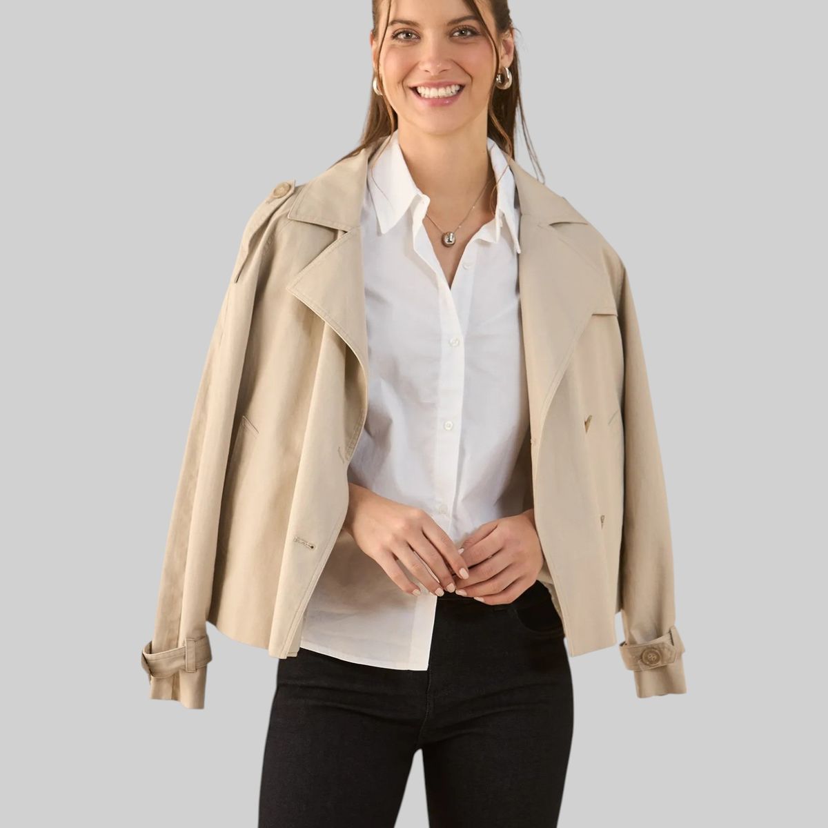 ESPRIT - Esprit Camisa para Mujer con Detalle Bordado - Blusa para Dama de Botones