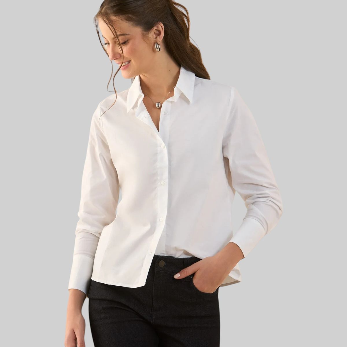 ESPRIT - Esprit Camisa para Mujer con Detalle Bordado - Blusa para Dama de Botones