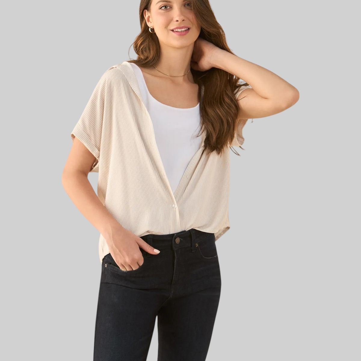 ESPRIT - Esprit Camisa para Mujer a Rayas - Blusa para Dama Versátil