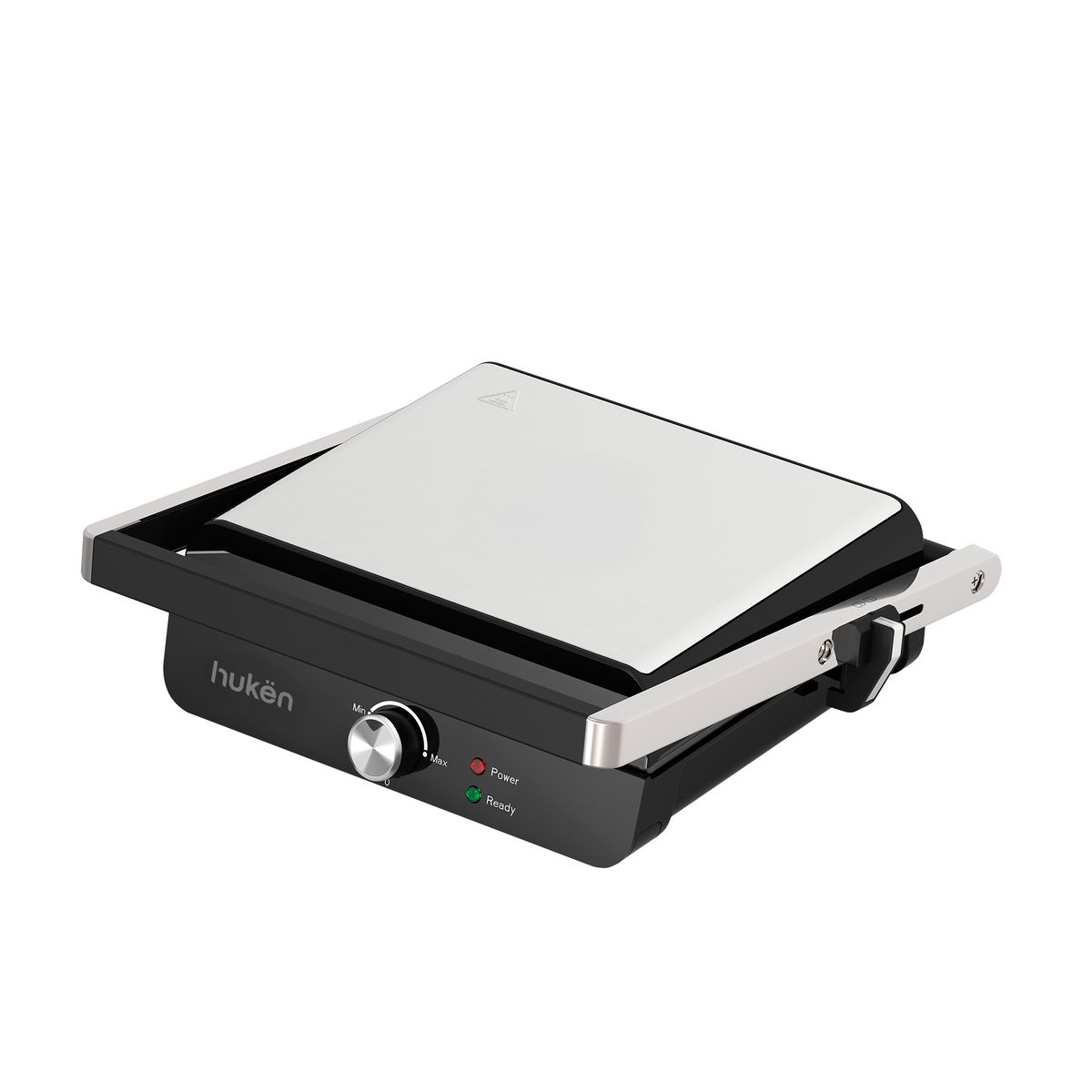 HUKEN - Parrilla Panini Grill Pro XL 4Rebanadas 180° Acero Hukën