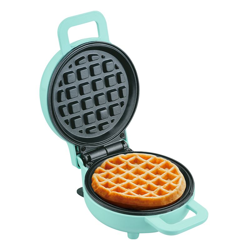 HUKEN - Mini Wafflera Heat+ Azul 1 Rebanada Luz Indicadora Hukën