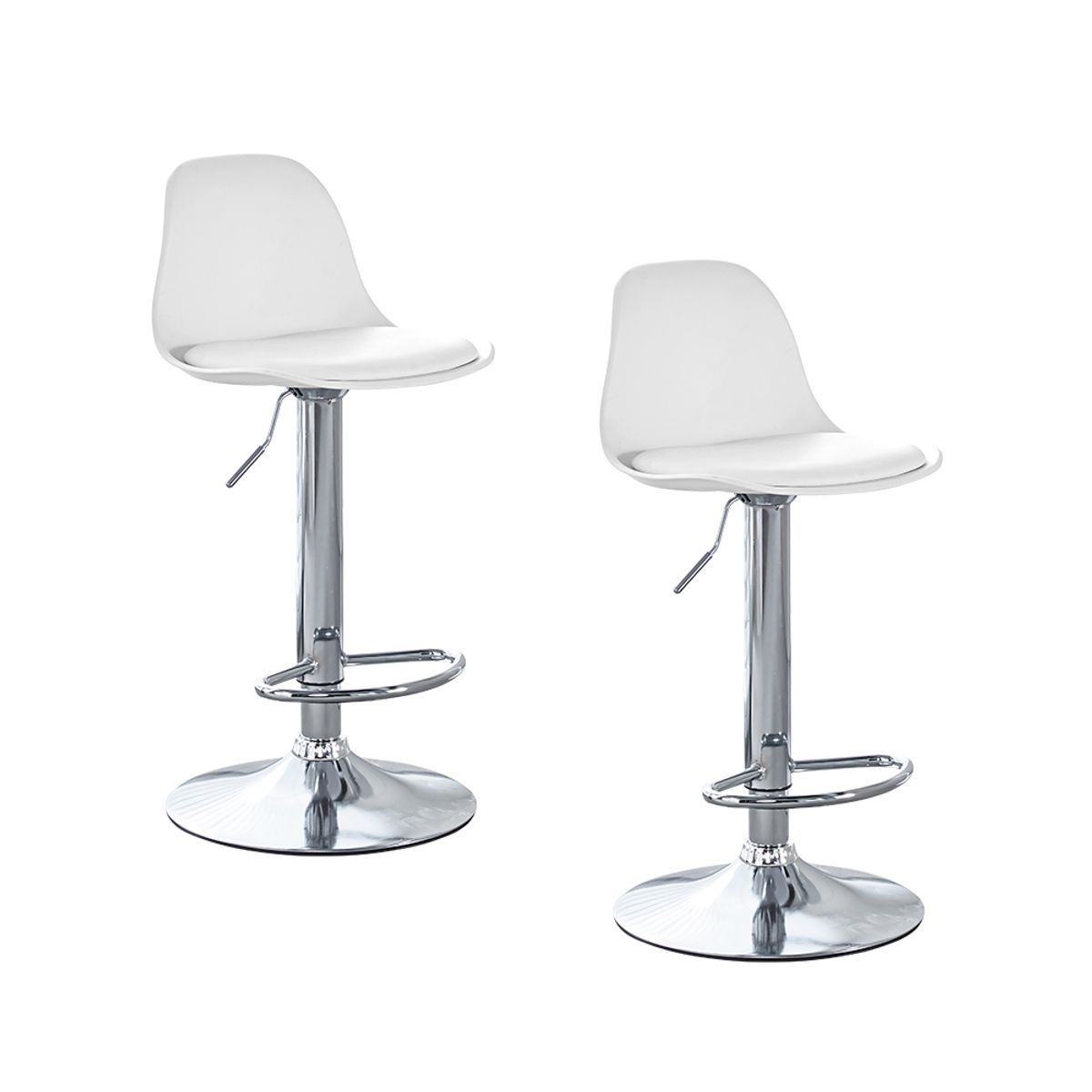 STAY ELIT - SET DE 2 BANCOS TIPO EAMES COLOR BLANCO