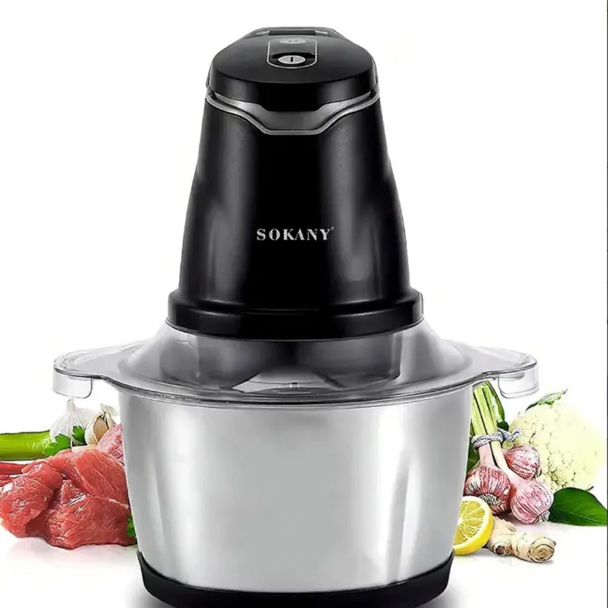 SOKANY - Picadora moledora eléctrica taza en acero 2 litros -potente 400w