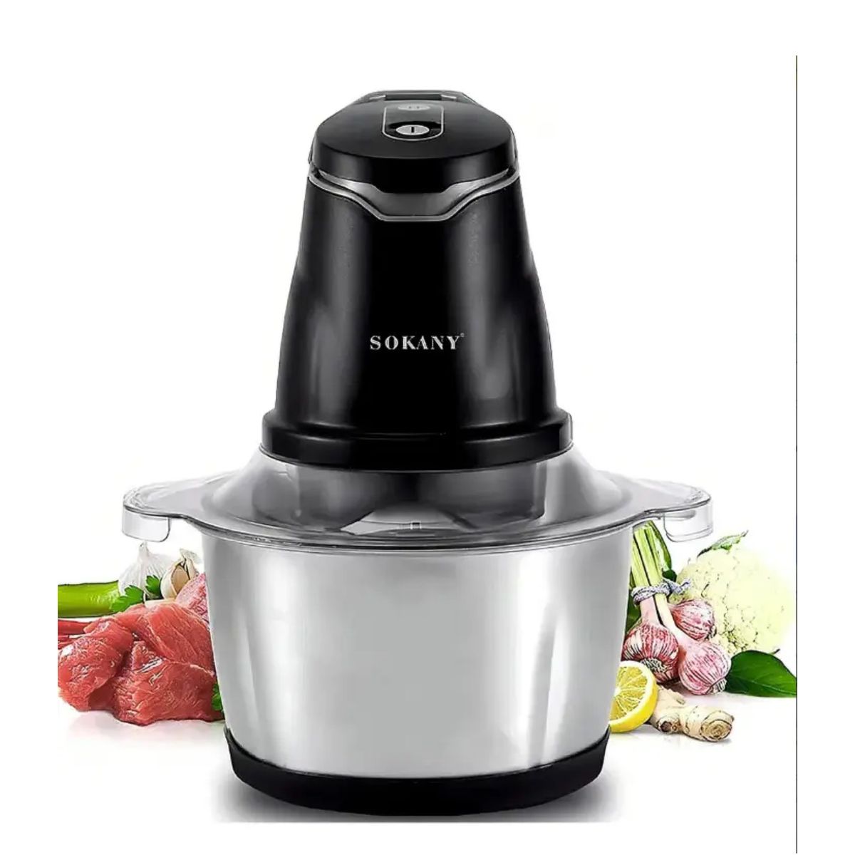 SOKANY - Picadora moledora eléctrica taza en acero 2 litros -potente 400w