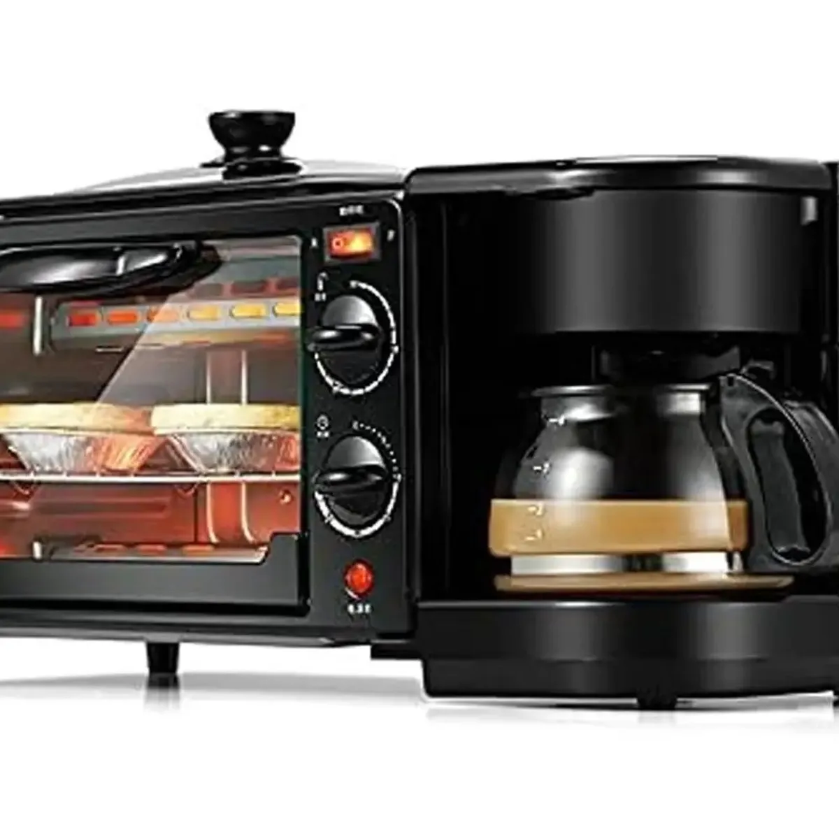 SOKANY - Máquina desayuno 3 en 1 cafetera + horno +parrilla