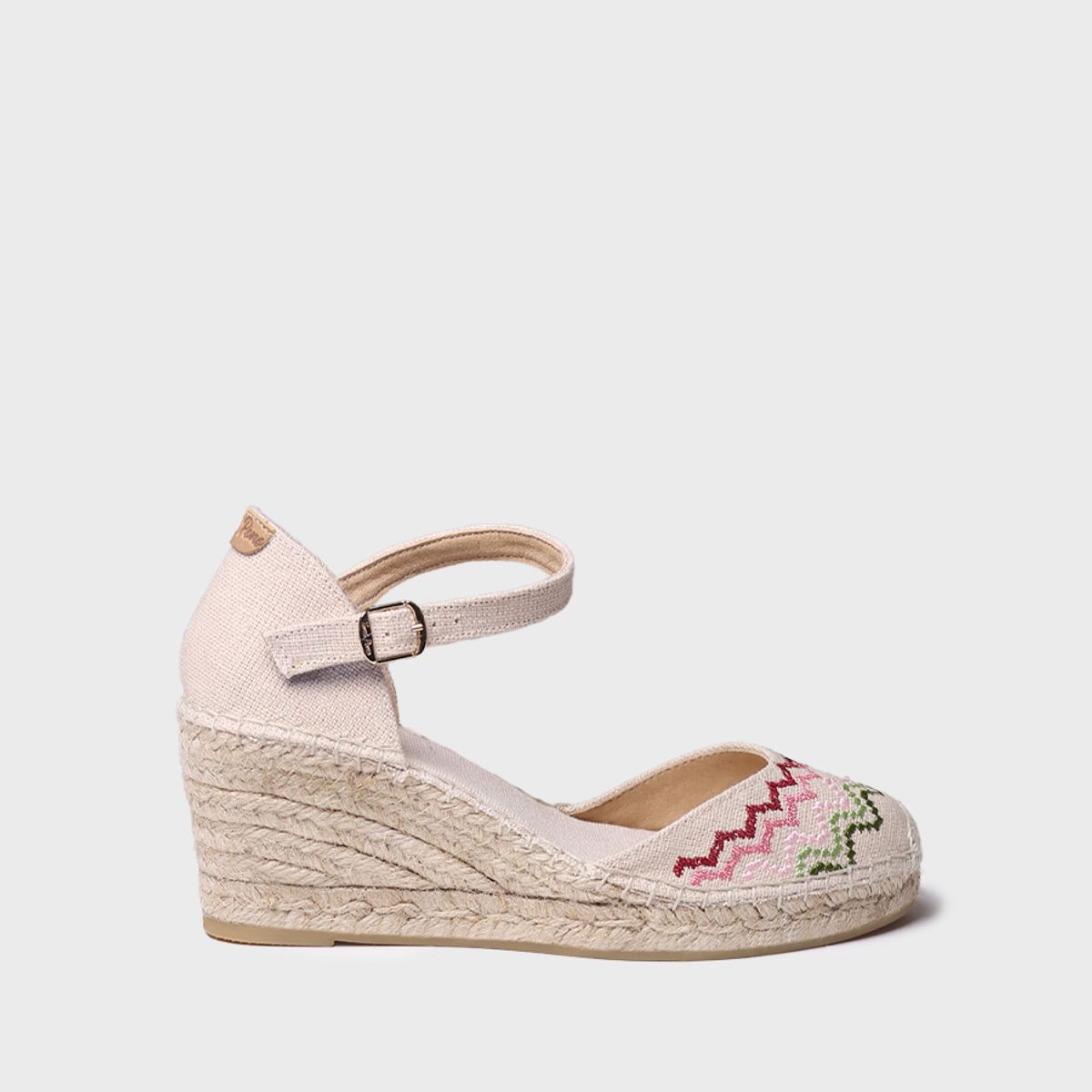 TONI PONS - Alpargata vegana de cuña con bordado en punto de cruz  JESSIE