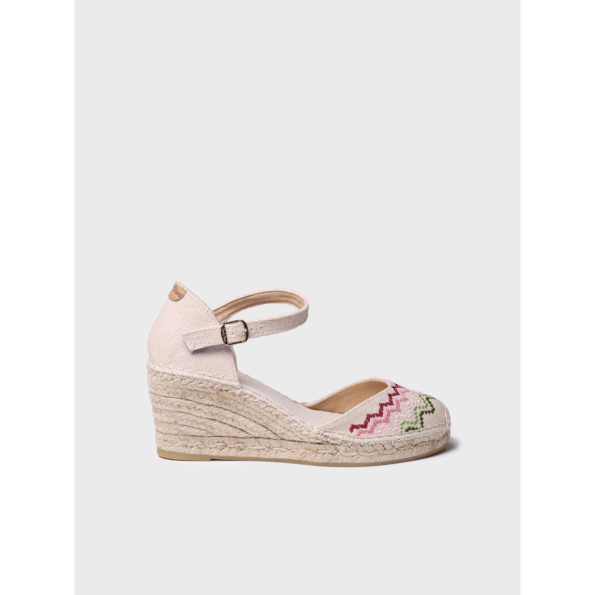 TONI PONS - Alpargata vegana de cuña con bordado en punto de cruz  JESSIE