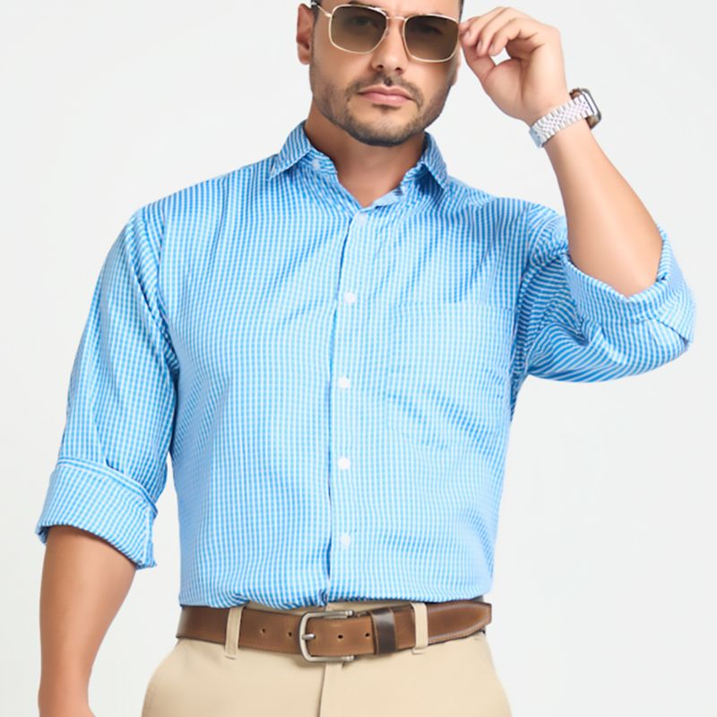 CROYDON - Camisa Emanuel Azul para Hombre Croydon