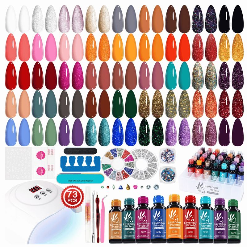 GEFU - Kit Esmaltes Semipermanente 73 Piezas Con Lampara Uñas 54w