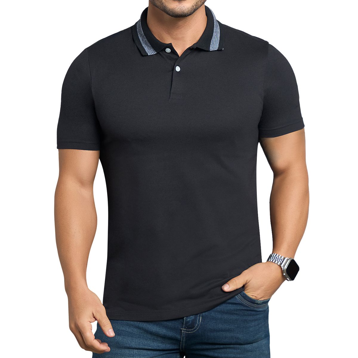 CROYDON - Camiseta Polo Pedro Negro Croydon para Hombre