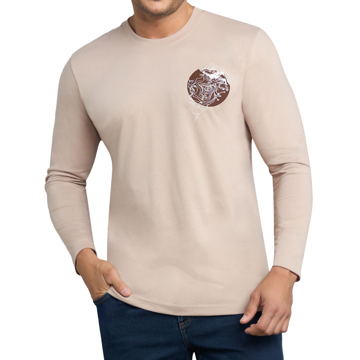 CROYDON - Camibuzo Gabriel Estampado Beige Croydon para Hombre