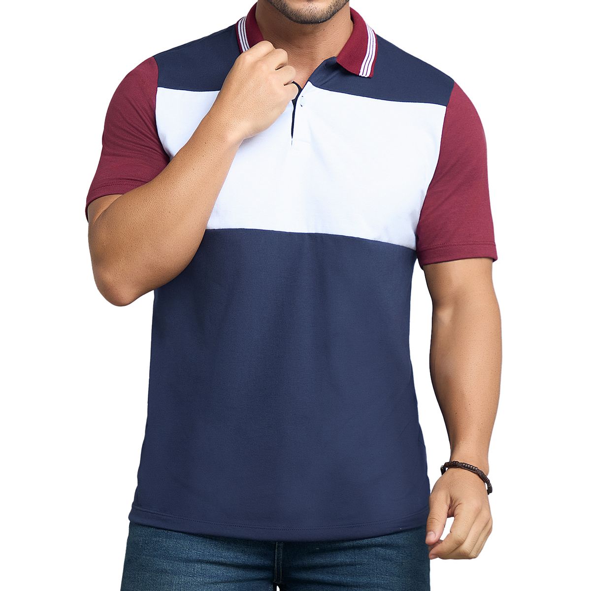 CROYDON - Camiseta Polo Isaac Vino Croydon para Hombre