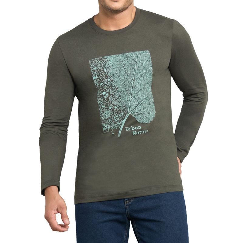 CROYDON - Camibuzo Teo Estampado Verde Militar para Hombre Croydon