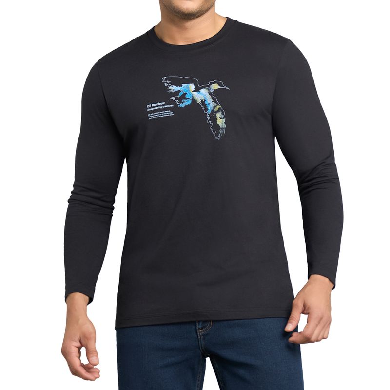 CROYDON - Camibuzo Paul Estampado Negro para Hombre Croydon