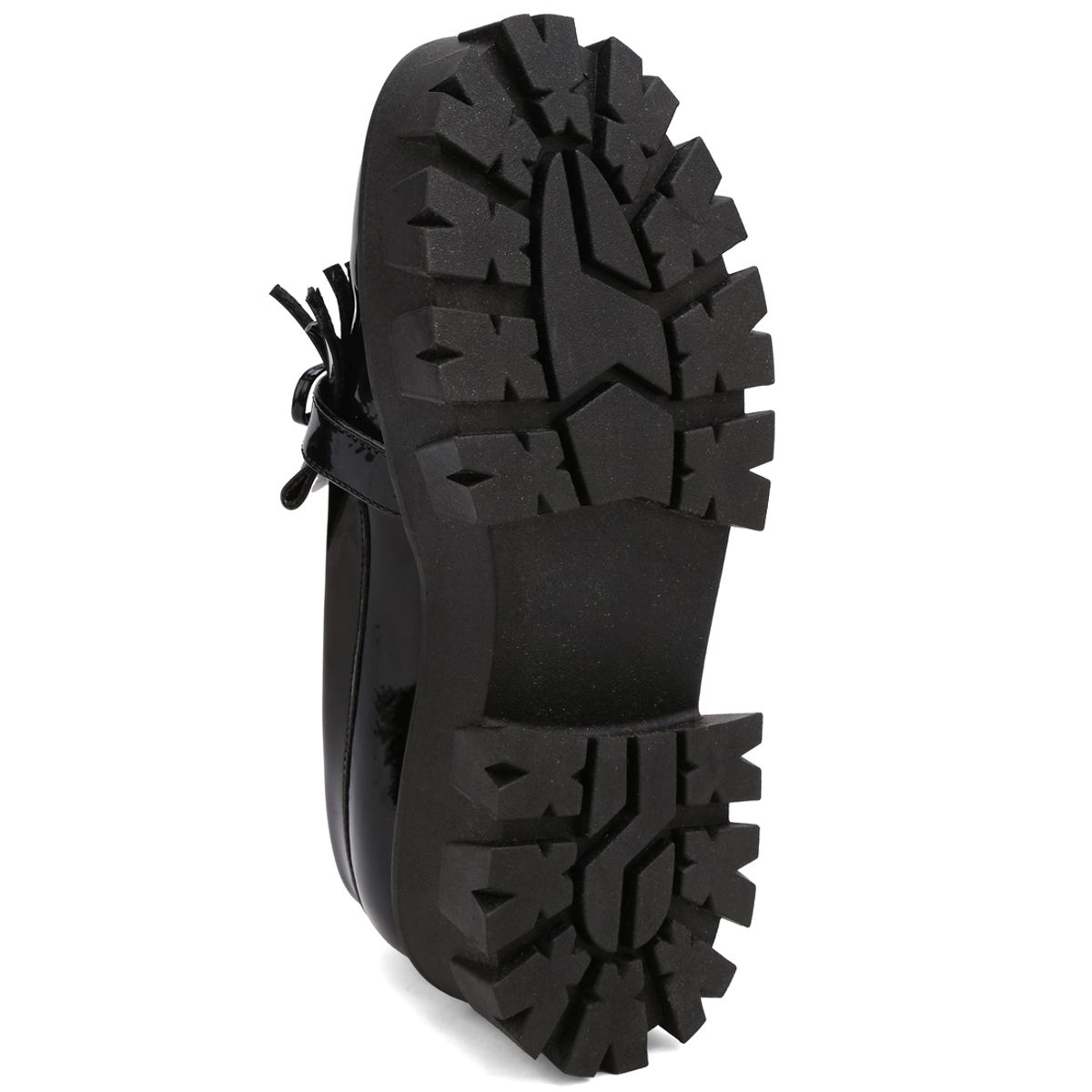 SEVENTEEN - MOCASIN NEGRO CHAROL CON FLECOS SEVENTEEN CHLOE