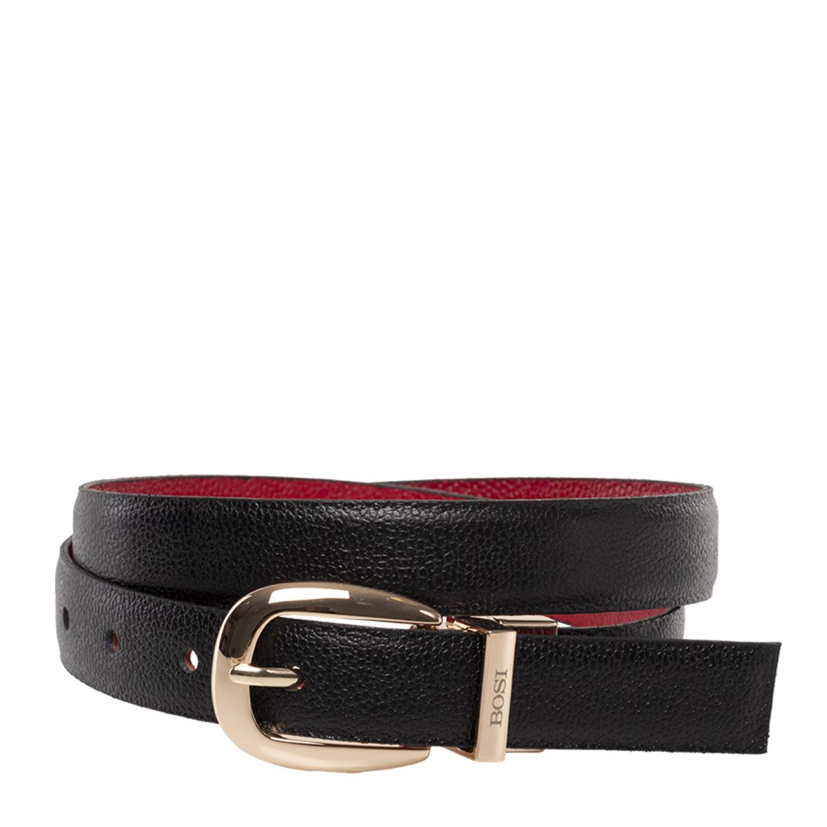 BOSI - Cinturón Doble Faz Para Mujer 676 Negro Y Rojo Bosi