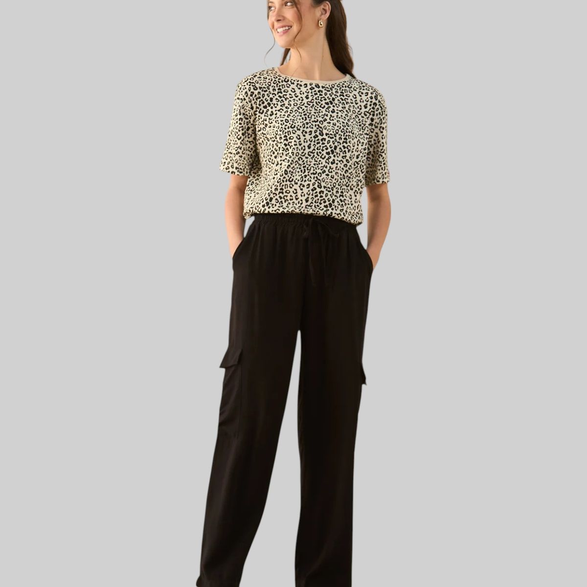 ESPRIT - Esprit Pantalón para Mujer Tela Fuida y Elástico
