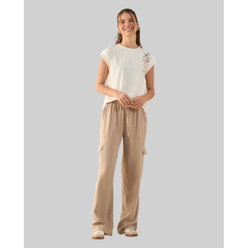 ESPRIT - Pantalón Esprit para Mujer Tela Fuida y Elástico