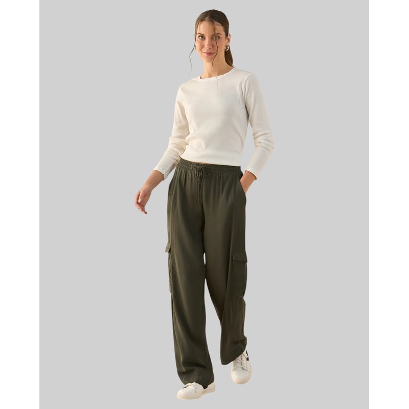 ESPRIT - Pantalón Esprit para Mujer Tela Fuida y Elástico