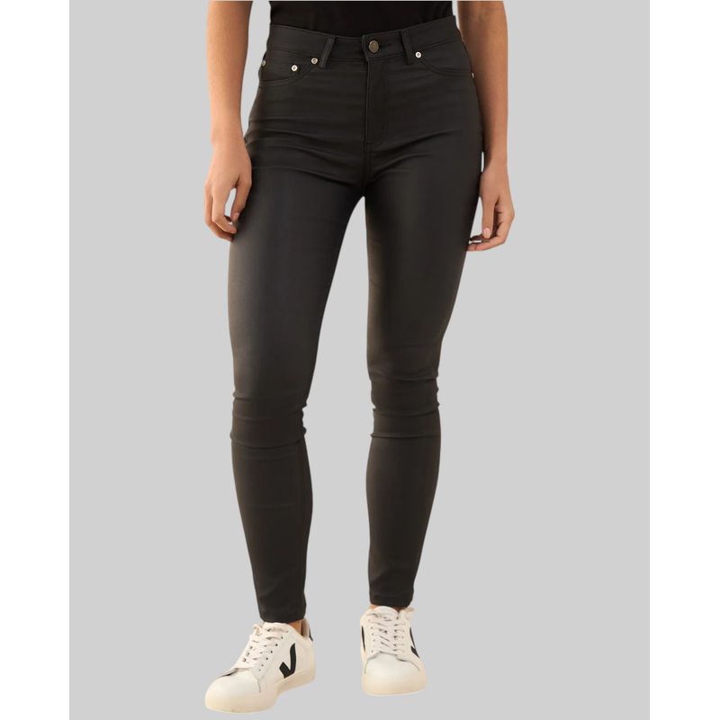 ESPRIT - Jean Esprit para Mujer Skinny Efecto Cuero Oscuro