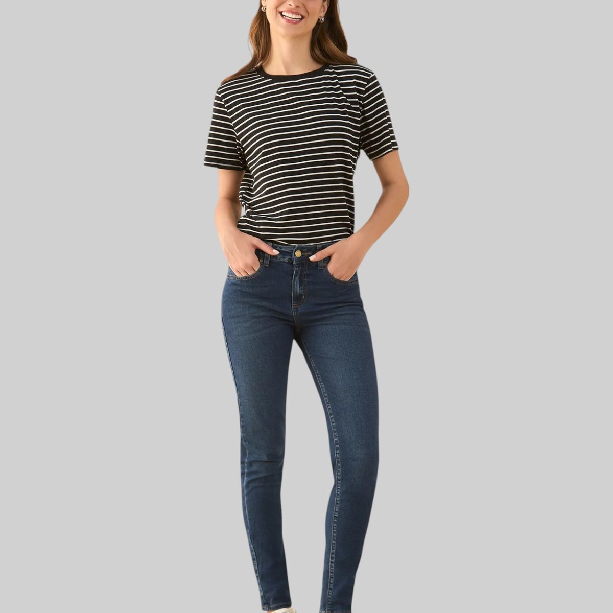ESPRIT - Esprit Jean para Mujer Oscuro de Bota Ajustada
