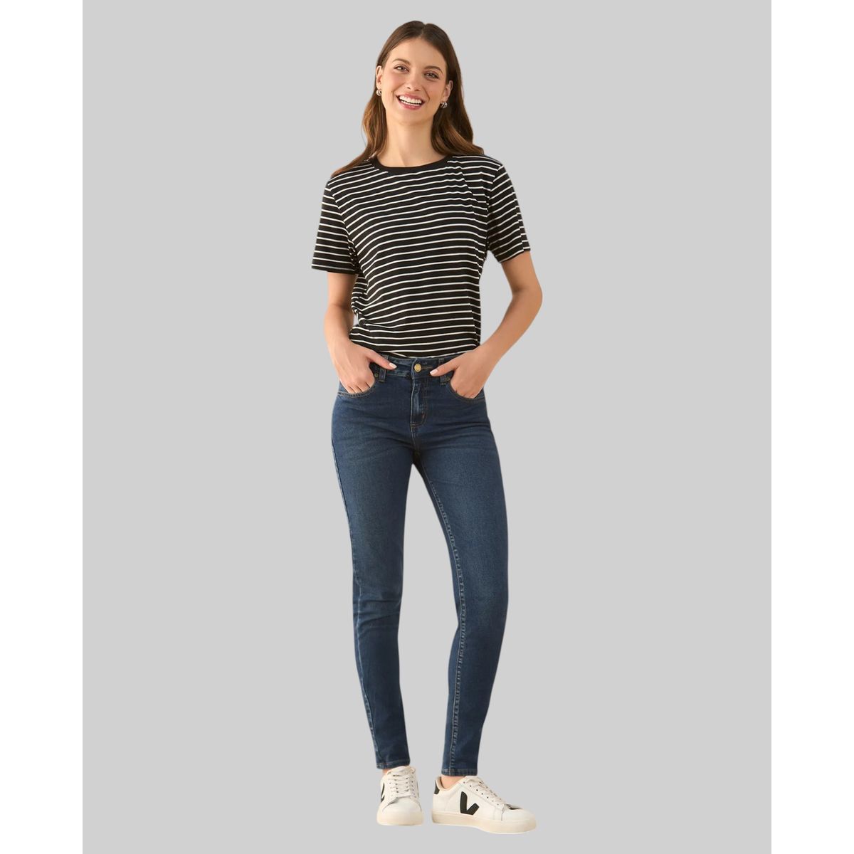 ESPRIT - Esprit Jean para Mujer Oscuro de Bota Ajustada