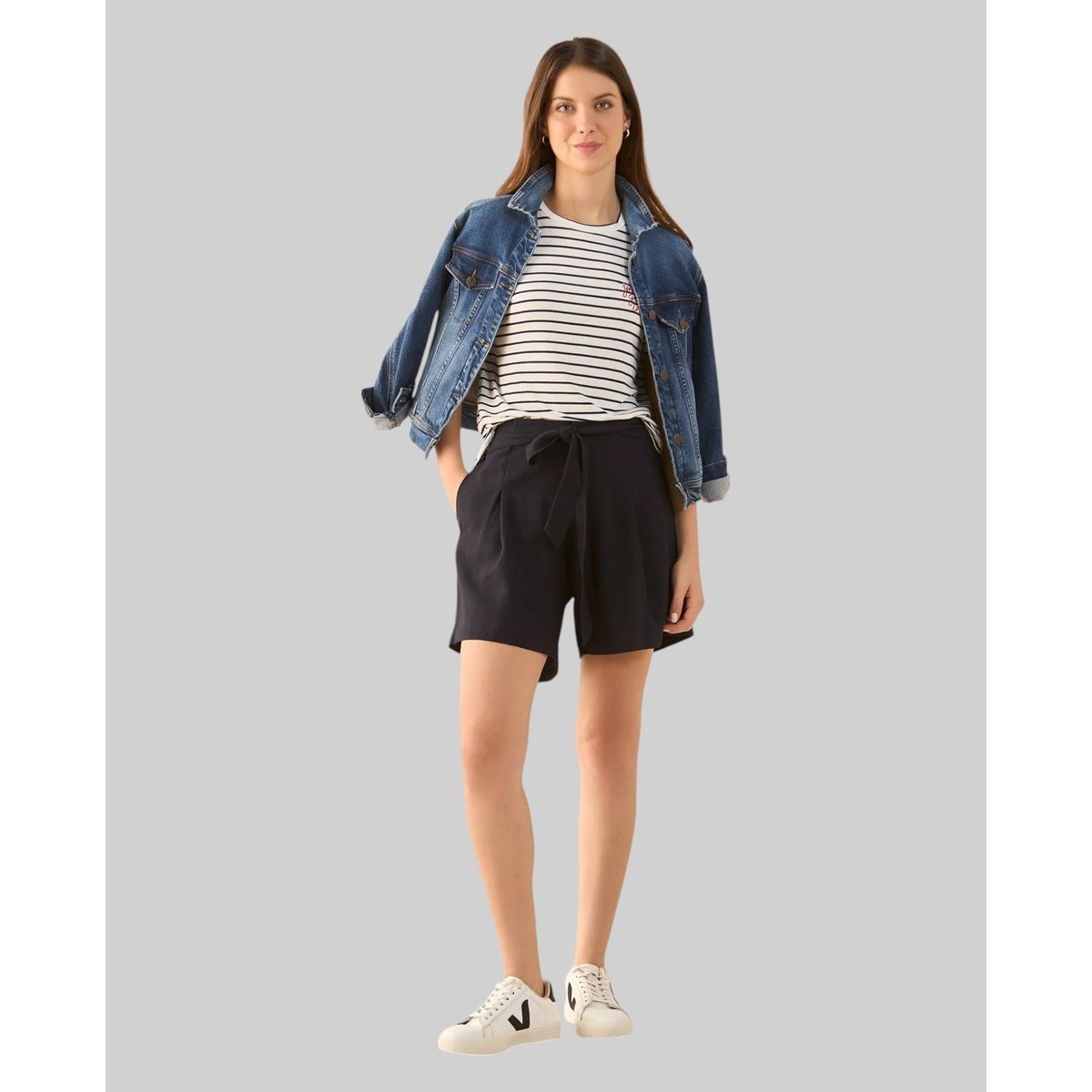ESPRIT - Esprit Bermuda Short para Mujer con Cinturón Ajustable