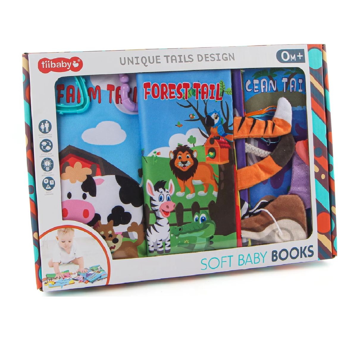 MUNDO BEBE - Libro Sensorial Estimulación Texturas  x3  bebés niña niño