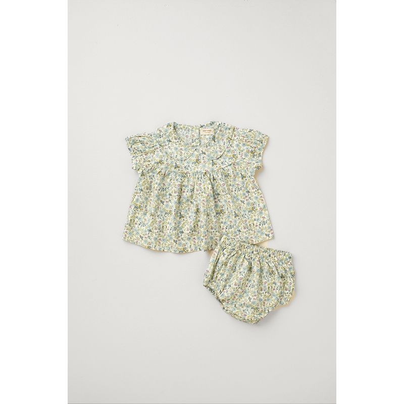 GENERICO - Conjunto Blusa y Short Floral Abby Baby Samuu
