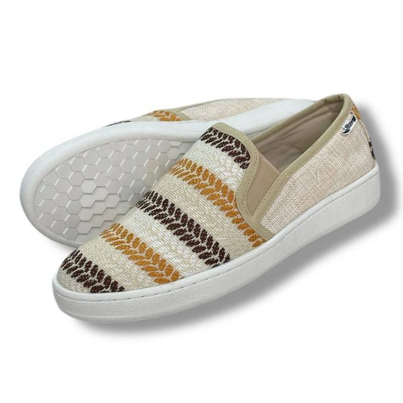XIAN SHOES - mocasin mujer trenza beige m409