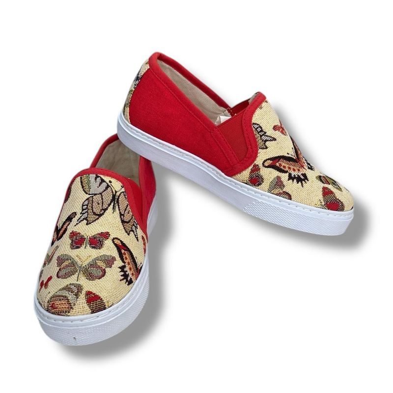 XIAN SHOES - mocasin mujer mariposa roja M456