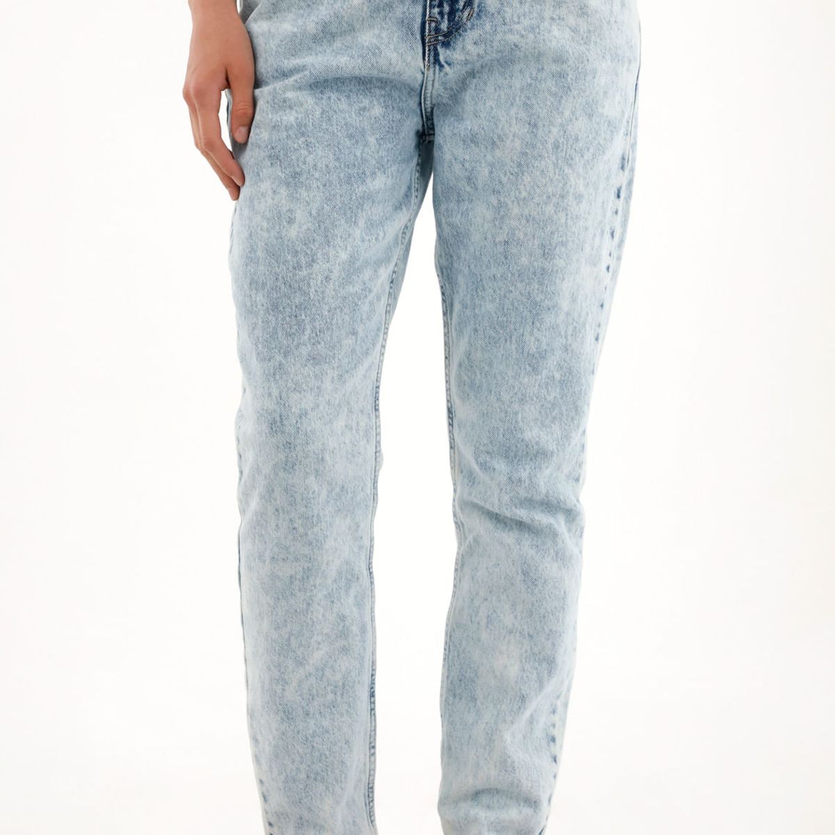 TENNIS - Jean Mom tiro bajo sin pretina para mujer