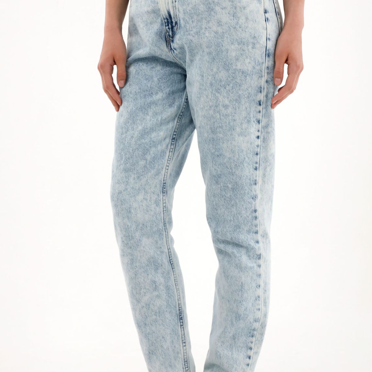 TENNIS - Jean Mom tiro bajo sin pretina para mujer