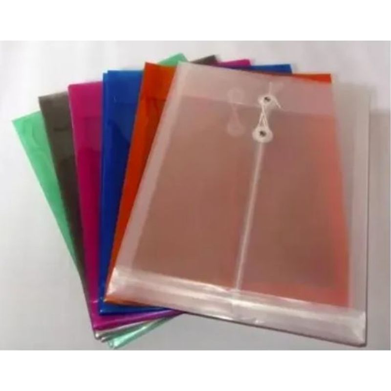 GENERICO - Carpeta Plastificada Tipo Sobre Broche De Hilo Oficio X 12