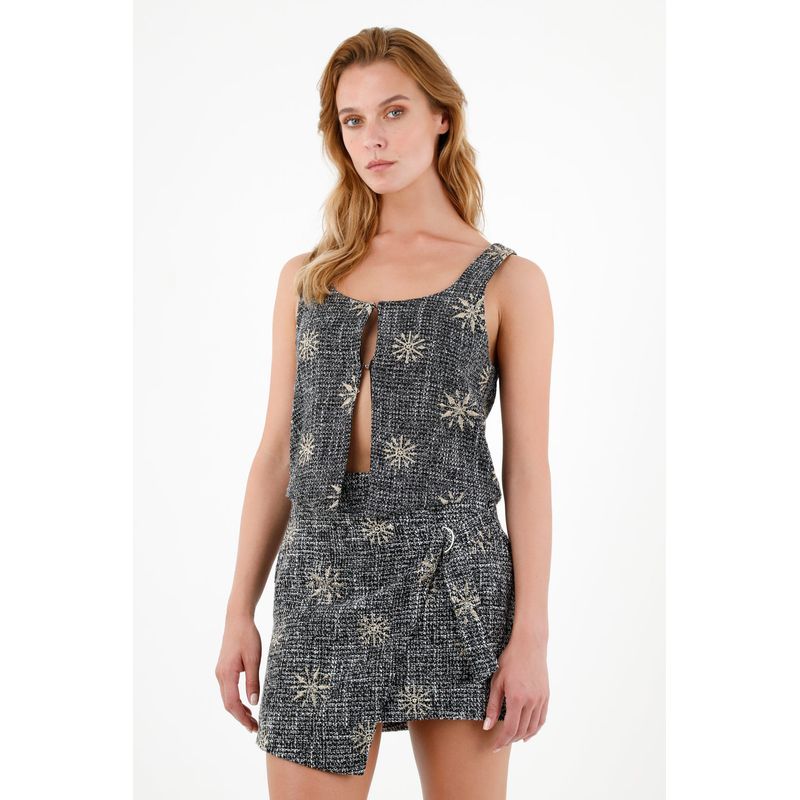 TENNIS - Falda bordada corta para mujer