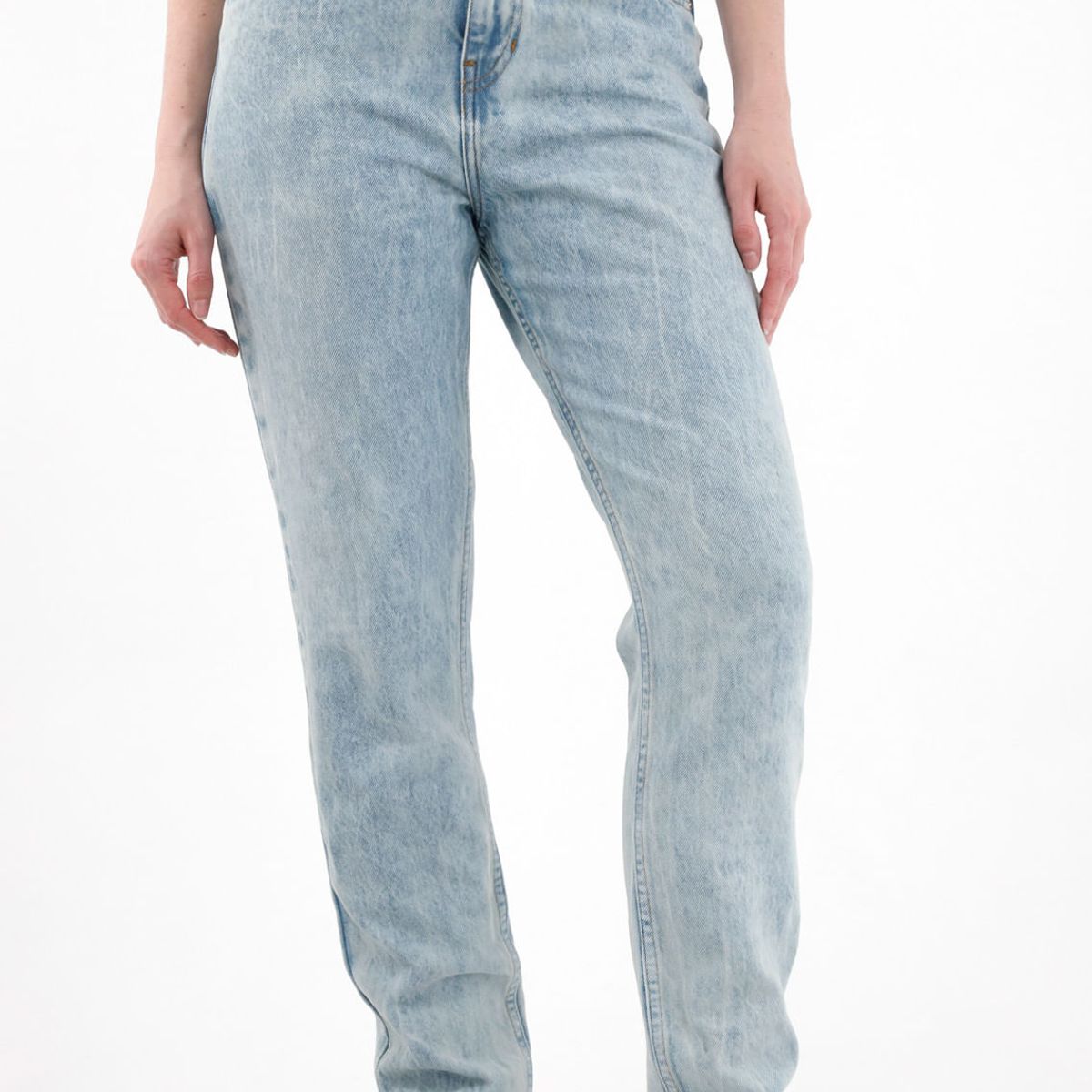 TENNIS - Jean Mom en 100% algodón tono claro para mujer