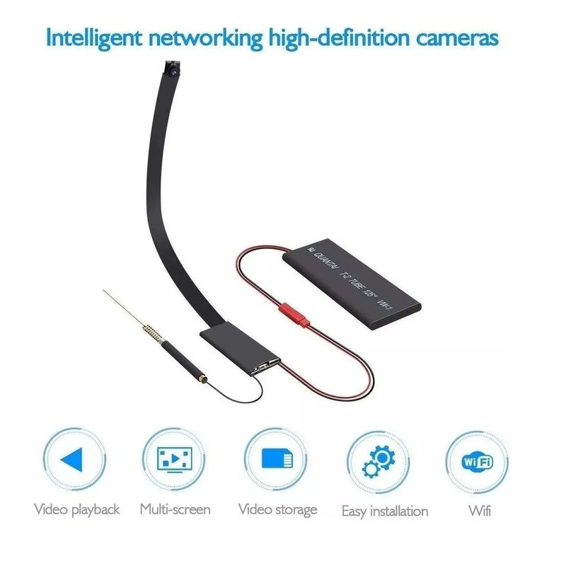 GENERICO - Mini Camara Espia Wifi Ip Hd 1080p 32gb Incluidos Color Negro