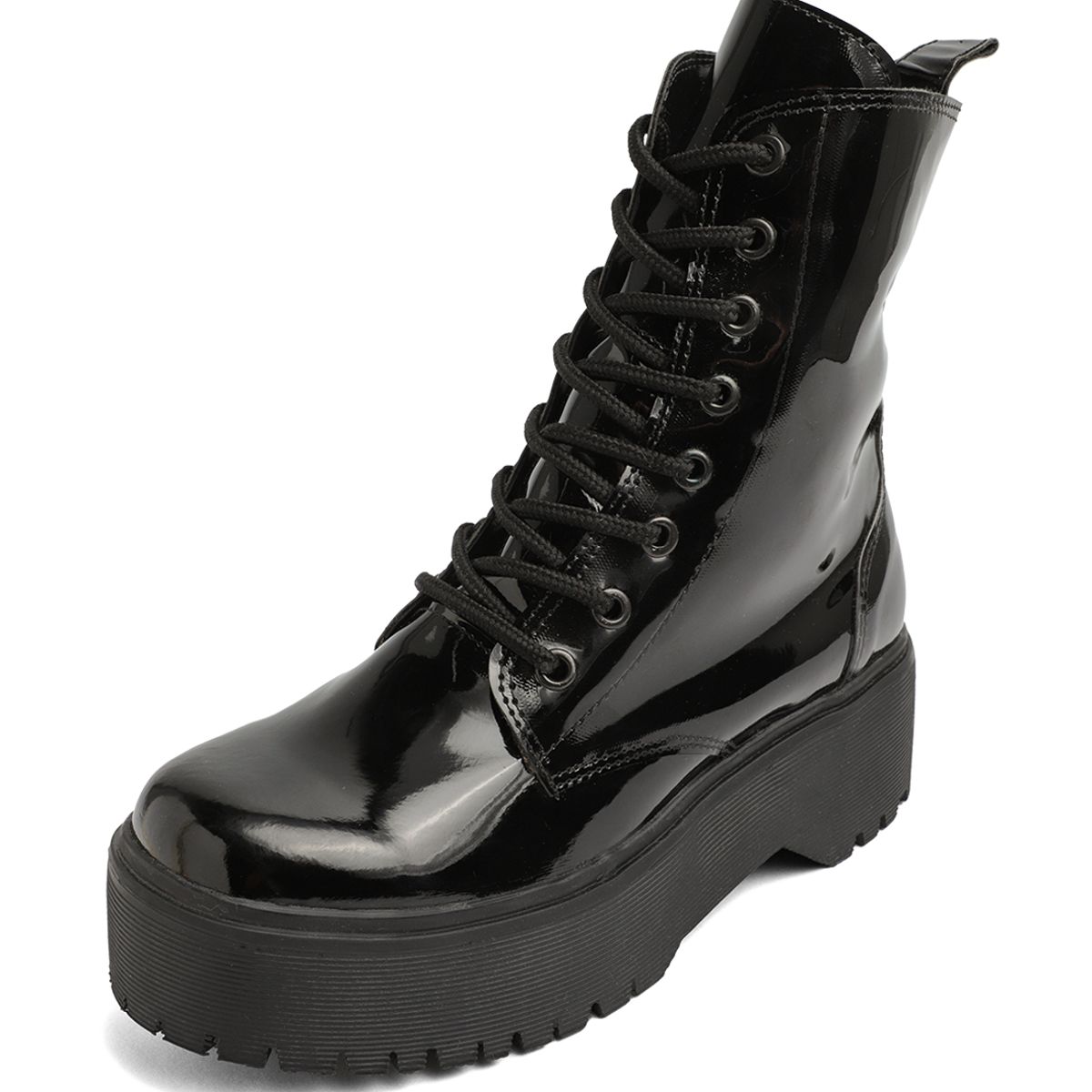 SEVENTEEN - BOTA NEGRA CHAROL CON SUELA NEGRA SEVENTEEN BRIONA