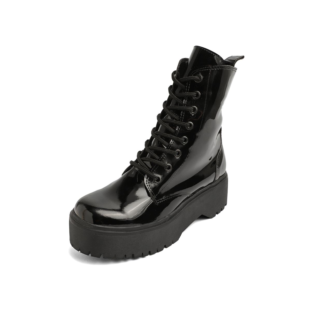 SEVENTEEN - BOTA NEGRA CHAROL CON SUELA NEGRA SEVENTEEN BRIONA