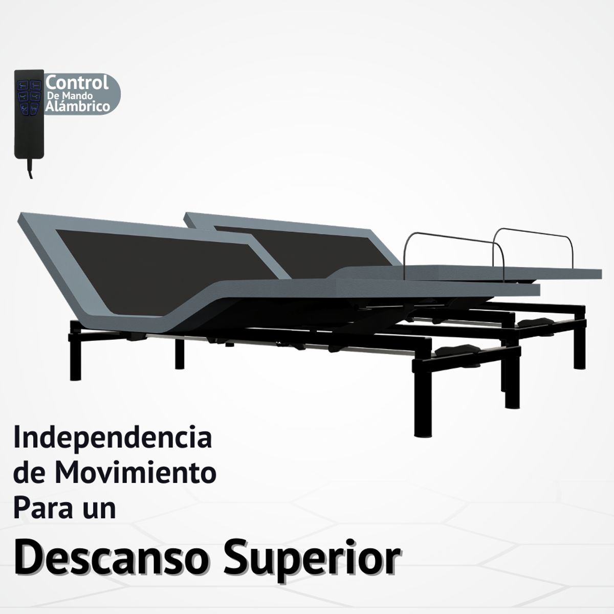 GENERICO - Cama Eléctrica Ajustable EasyBed  Medida 160x190 DIVIDIDA  Sin Colchón