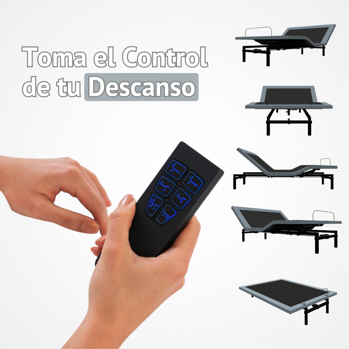 GENERICO - Cama Eléctrica Ajustable EasyBed  Medida 120x200  Sin Colchón
