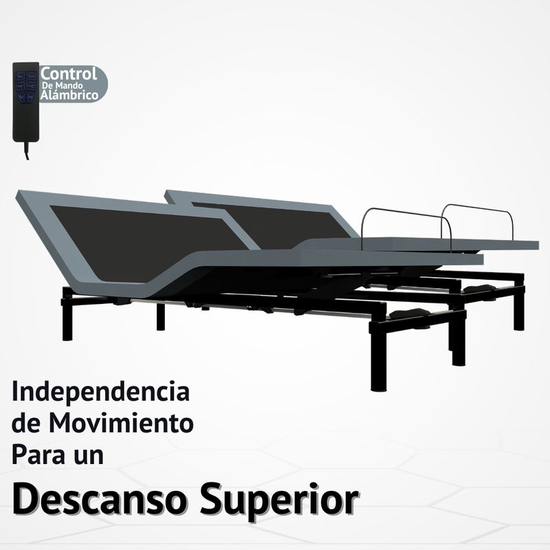 GENERICO - Cama Eléctrica Ajustable EasyBed  Medida 160x200 DIVIDIDA  Sin Colchón
