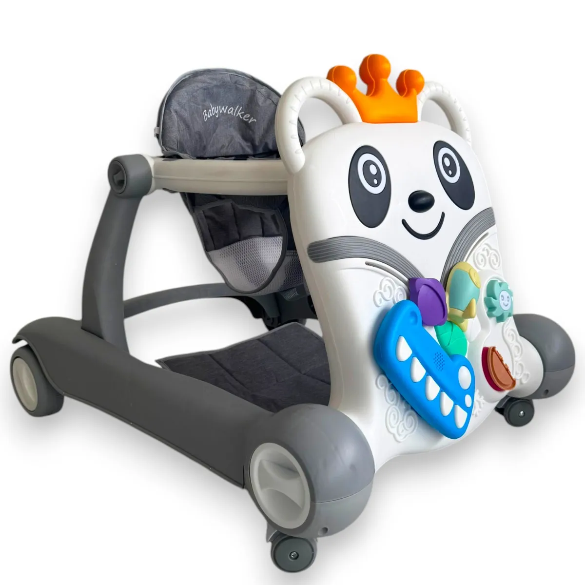 KIDSHOP - Andadera Caminador Musical 2 En 1 Bebes Panda Blanco 313B
