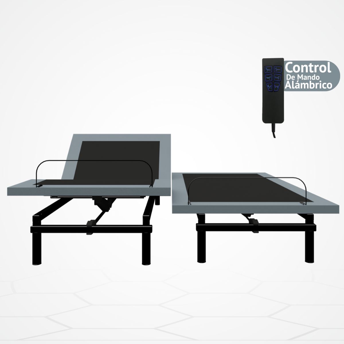 GENERICO - Cama Eléctrica Ajustable EasyBed  Medida 200x200 DIVIDIDA  Sin Colchón