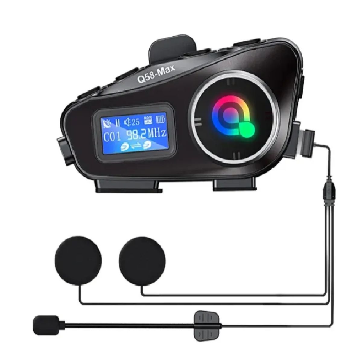 SKY - Intercomunicador Para Moto Q58 Rgb Musica Bluetooth 25 Horas